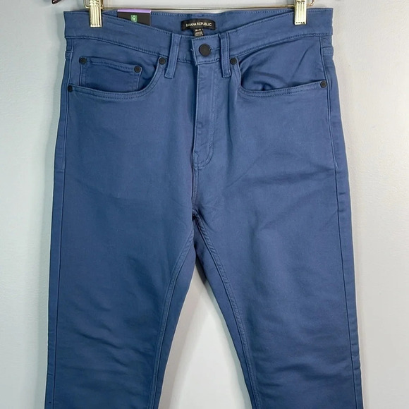 BANANA REPUBLIC NWT Blue Slim Fit Brushed Cotton Stretch Chinos Preppy 30x32 - Picture 4 of 13